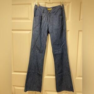 Vintage Catherine Malandrino Starburst Flared Jeans Dark Blue 2